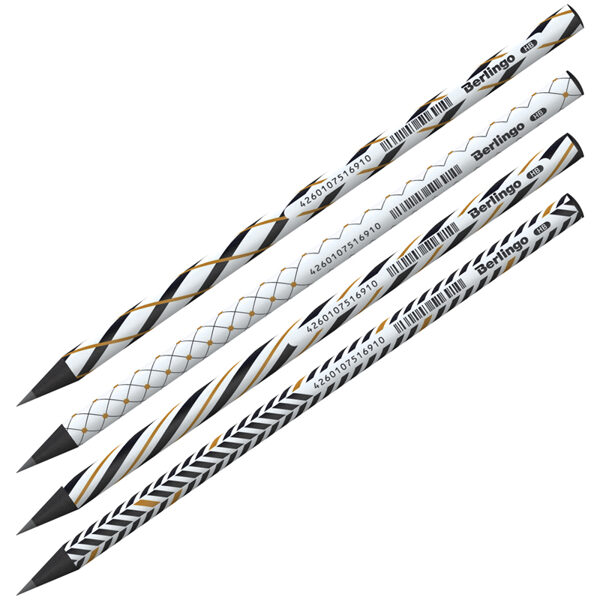 Zīmulis parastais HB, b/dz., noasināts, dažādi raksti, 1gb., Berlingo Vortex