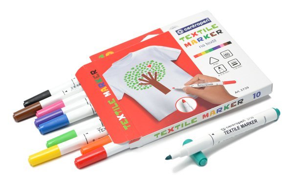 Flomasteri 10 krāsas, tekstila, 1,8mm, , Centropen, (CP 2739/10) [10/50]