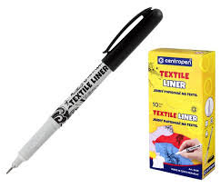 Marķieris, tekstila, 0,6-0,8 mm, melns, Centropen