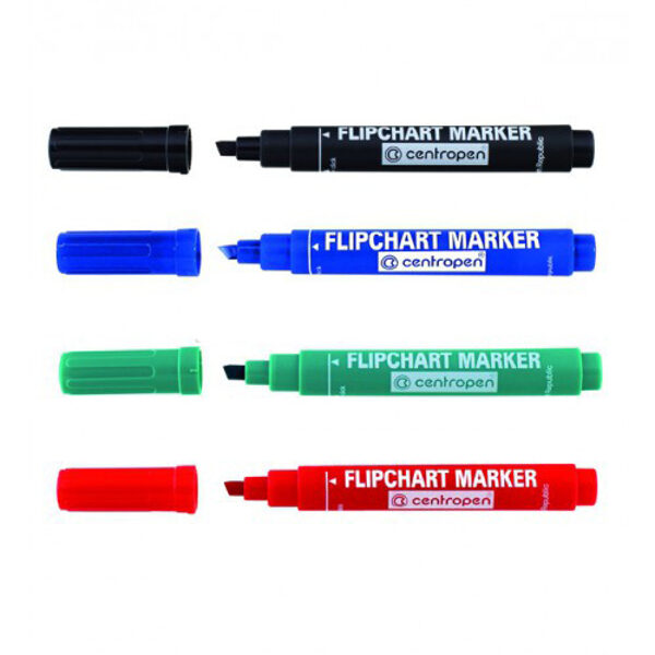 Marķieris Flipchart, slīps, 1+4,6mm, Centropen, dažādas krāsas