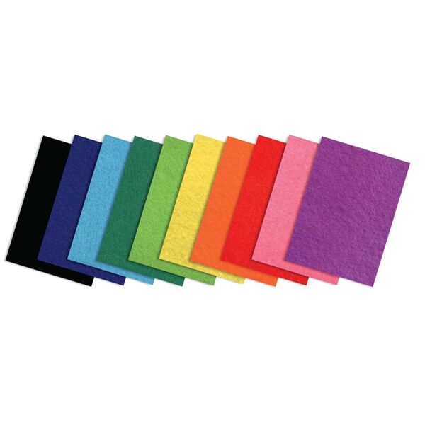 Filcs A4, mix krāsas, 10 lolsnes, KF-0244