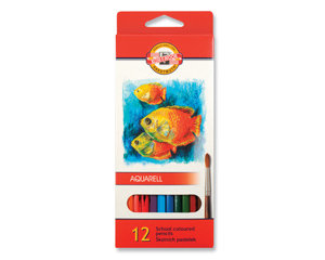 Akvareļu Zīmuļi 12 krāsas, Mondeluz FISH, Koh-i-noor, KOHI 54150