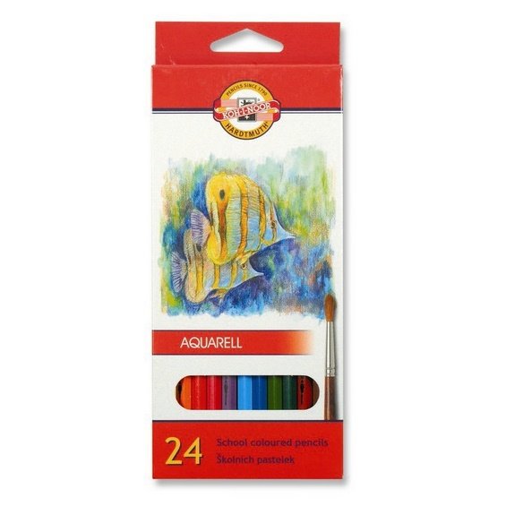 Akvareļu Zīmuļi 24 krāsas, Mondeluz FISH, Koh-i-noor, KOHI 54198
