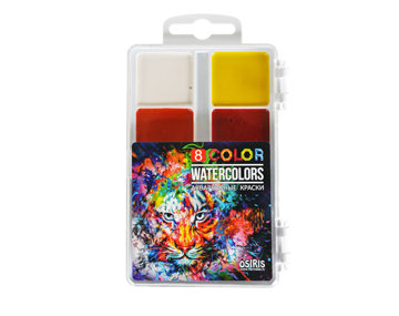 Akvareļkrāsas 8 krāsas, bez otas, MP 5253