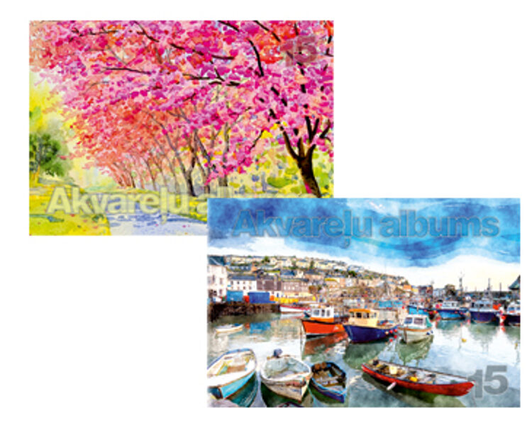 Albums akvareļu, 15 lapas, A3, PAS 5214