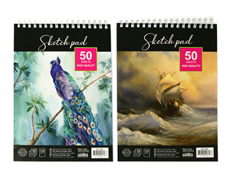 Albums skiču A5, 50 lapas, 120g/m2, gluds papīrs, ar spirāli, laminēts vāks, PAS 7966