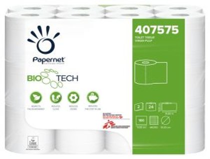 Inovatīvais tualetes papīrs "Papernet Bio Tech", 180 lokšņu, 2 kārtas