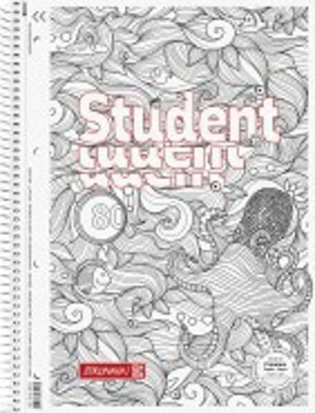 Klade A4 ar spirāli ZENart Octopus, rūtiņu