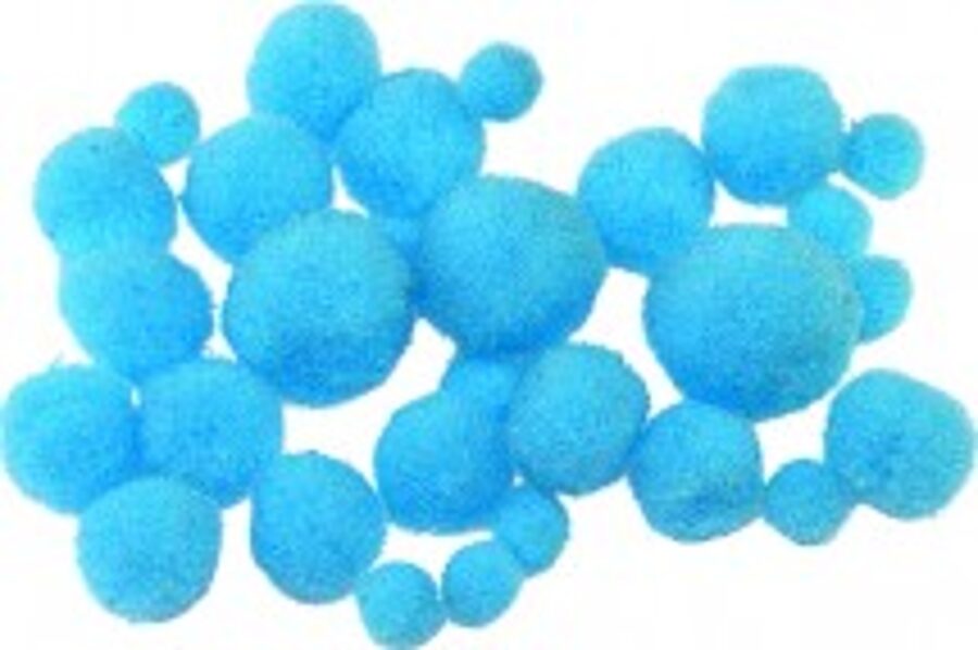 Pomponi 8-20mm, zili, 100gab.