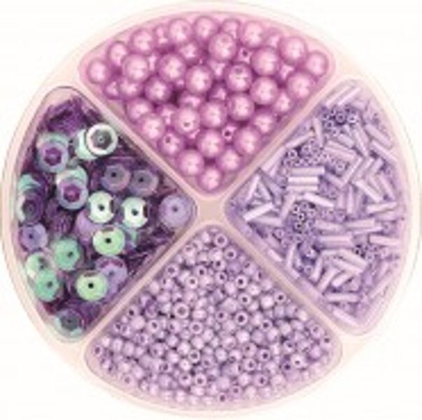 Pērlīšu un fliteru komplekts 30g, violets