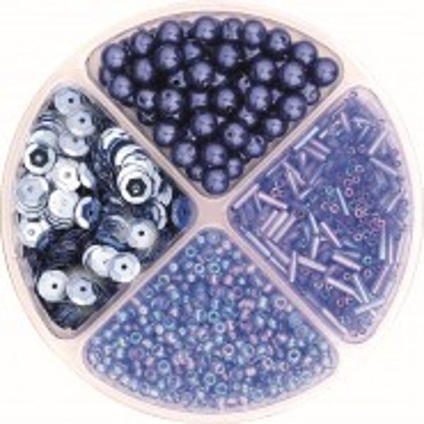 Pērlīšu un fliteru komplekts 30g, zils