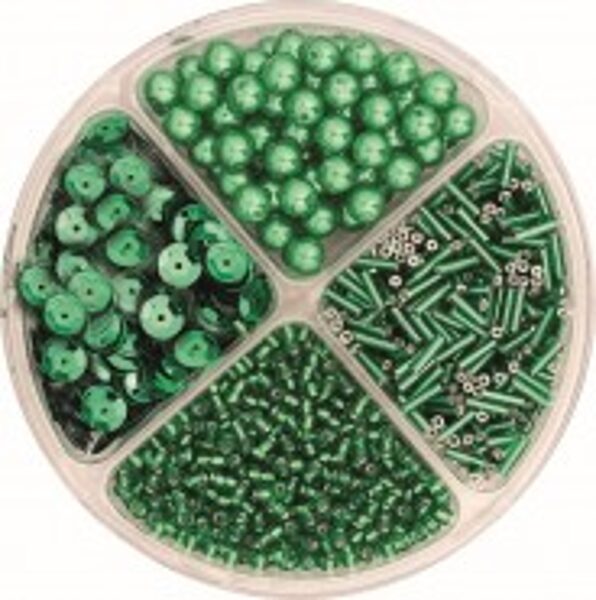 Pērlīšu un fliteru komplekts 30g, zaļš
