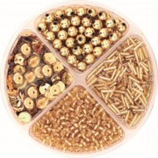 Pērlīšu un fliteru komplekts 30g, zelta